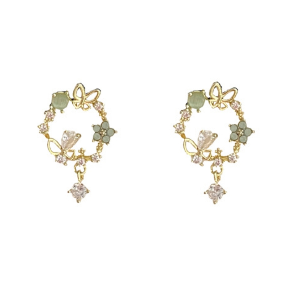 18k gold diamond butterfly earrings - Picture 8 of 8